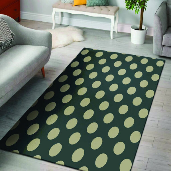 Vintage Black Polka Dot Sillvela Area Rug