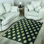 Vintage Black Polka Dot Sillvela Area Rug