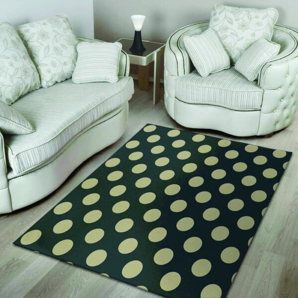 Vintage Black Polka Dot Sillvela Area Rug