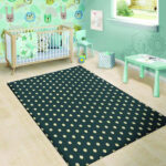 Vintage Black Tiny Polka Dot Sillvela Area Rug