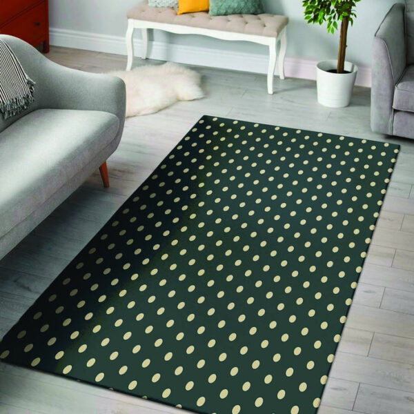 Vintage Black Tiny Polka Dot Sillvela Area Rug