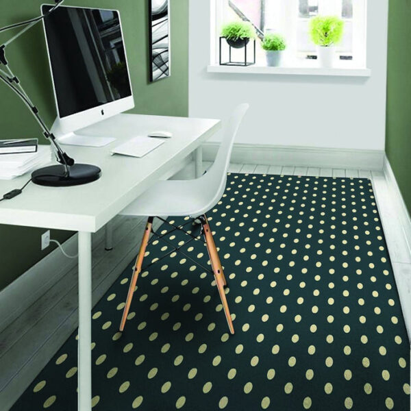 Vintage Black Tiny Polka Dot Sillvela Area Rug