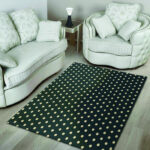 Vintage Black Tiny Polka Dot Sillvela Area Rug