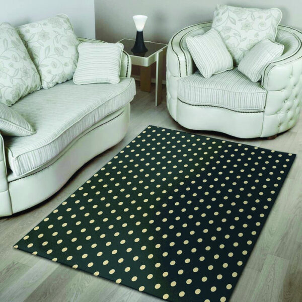 Vintage Black Tiny Polka Dot Sillvela Area Rug