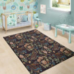 Vintage Chinese Dragon Floral Print Sillvela Area Rug