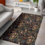 Vintage Chinese Dragon Floral Print Sillvela Area Rug