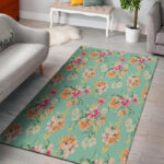 Vintage Pastel Floral Print Sillvela Area Rug