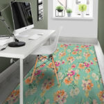 Vintage Pastel Floral Print Sillvela Area Rug