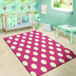 Vintage Red Polka Dot Sillvela Area Rug
