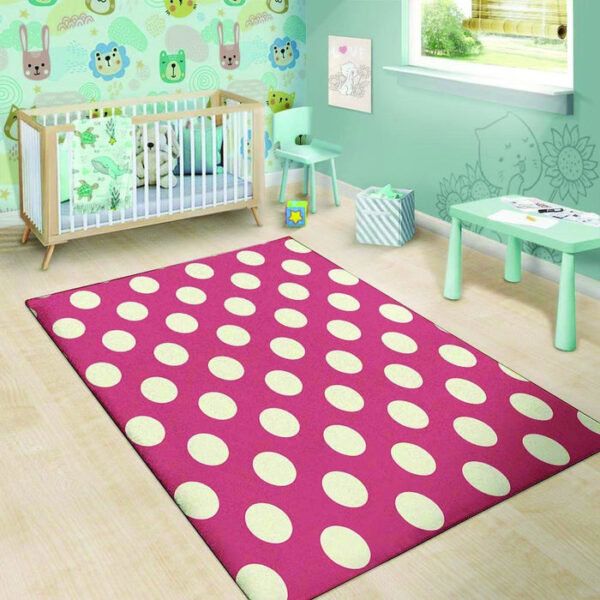 Vintage Red Polka Dot Sillvela Area Rug