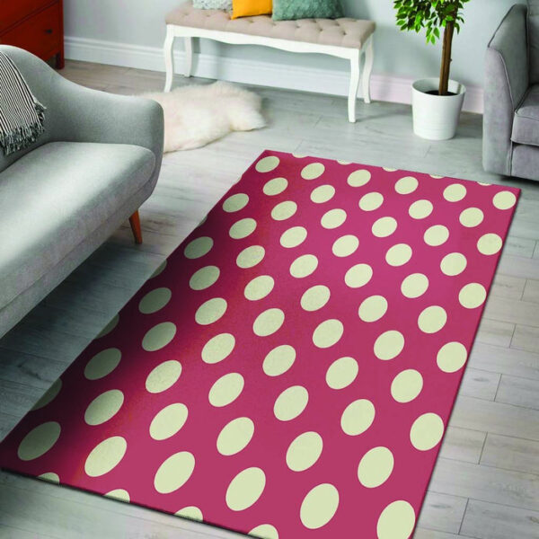 Vintage Red Polka Dot Sillvela Area Rug