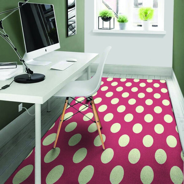 Vintage Red Polka Dot Sillvela Area Rug