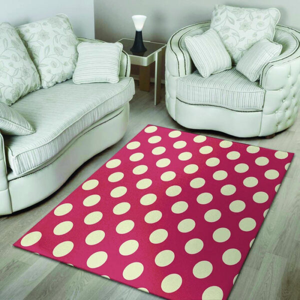 Vintage Red Polka Dot Sillvela Area Rug