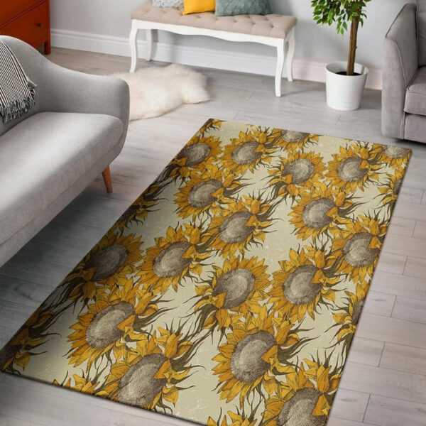 Vintage Sunflower Sillvela Area Rug