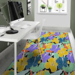 Violet Hibiscus Flower Hawaiian Print Sillvela Area Rug