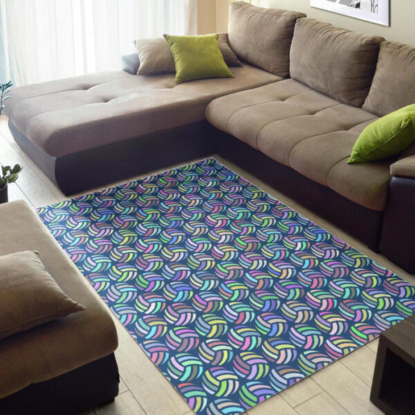 Volleyball Pattern Print Sillvela Area Rug