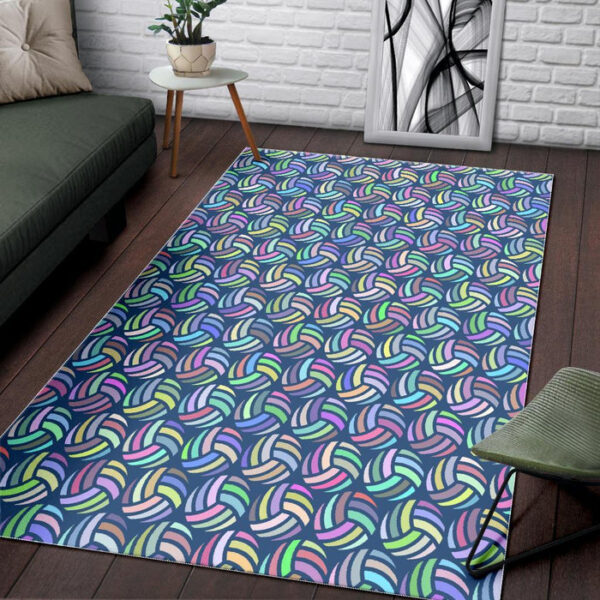 Volleyball Pattern Print Sillvela Area Rug