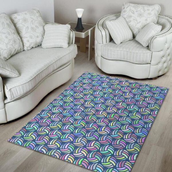 Volleyball Pattern Print Sillvela Area Rug