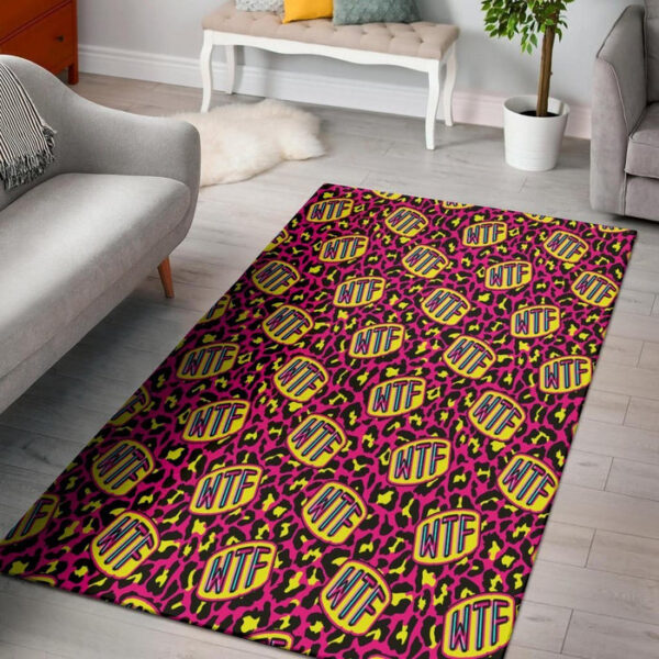 WTF Cheetah Hiphop Graffiti Print Sillvela Area Rug