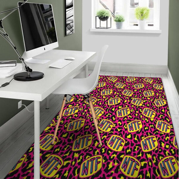 WTF Cheetah Hiphop Graffiti Print Sillvela Area Rug