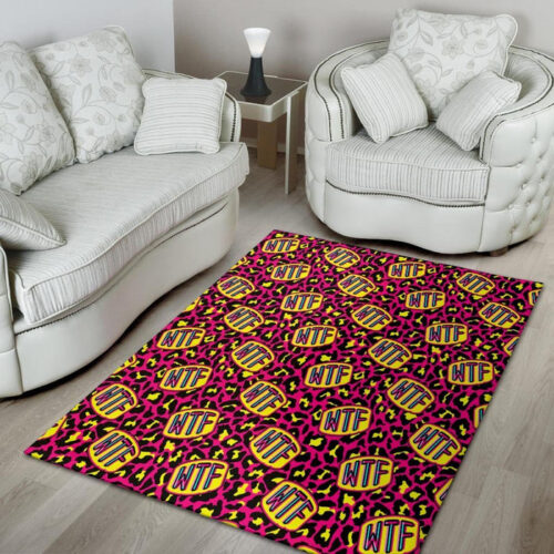 WTF Cheetah Hiphop Graffiti Print Sillvela Area Rug