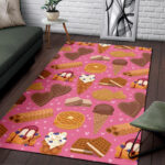 Waffle Dessert Pattern Print Sillvela Area Rug