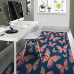 Watercolor Butterfly Print Sillvela Area Rug