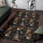 Western Cowboy Gun Print Pattern Sillvela Area Rug