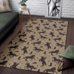 Western Cowboy Print Pattern Sillvela Area Rug