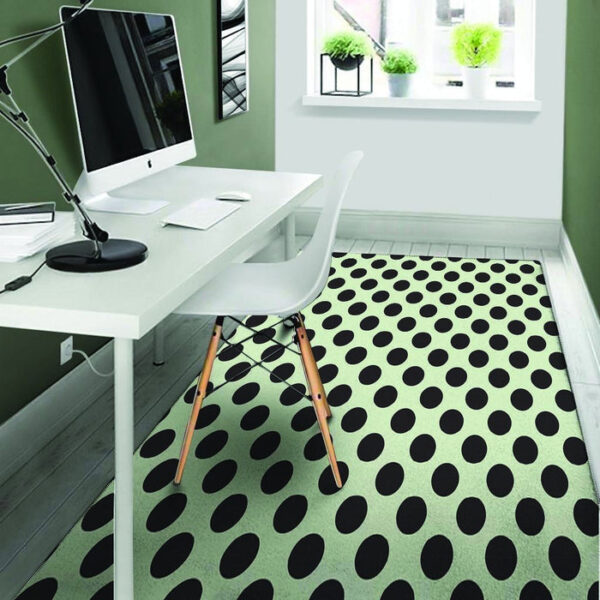 White And Black Polka Dot Print Sillvela Area Rug