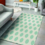 White And Turquoise Polka Dot Sillvela Area Rug