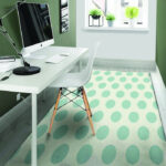 White And Turquoise Polka Dot Sillvela Area Rug