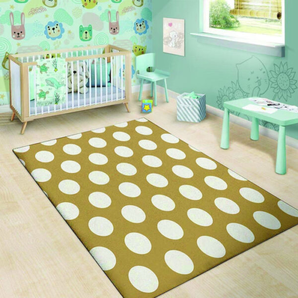 White And Yellow Polka Dot Sillvela Area Rug