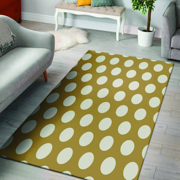 White And Yellow Polka Dot Sillvela Area Rug
