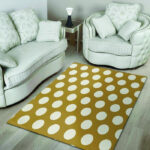 White And Yellow Polka Dot Sillvela Area Rug
