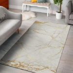 White Gold Marble Sillvela Area Rug