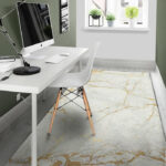 White Gold Marble Sillvela Area Rug
