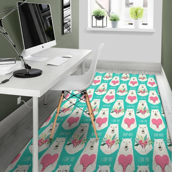 White Mama Bear Sillvela Area Rug