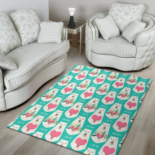 White Mama Bear Sillvela Area Rug