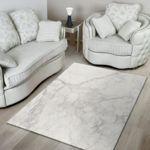 White Marble Sillvela Area Rug