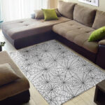 White Spider Web Pattern Print Sillvela Area Rug