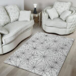 White Spider Web Pattern Print Sillvela Area Rug