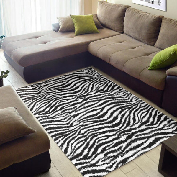 White Tiger Pattern Print Sillvela Area Rug