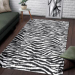 White Tiger Pattern Print Sillvela Area Rug