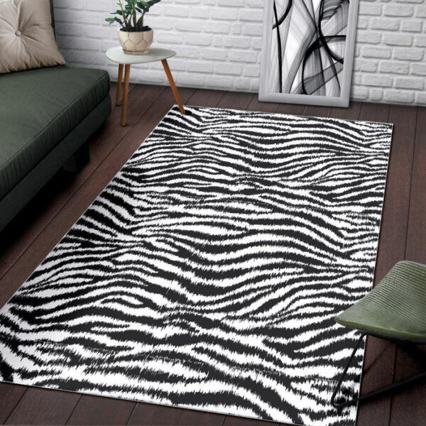 White Tiger Pattern Print Sillvela Area Rug