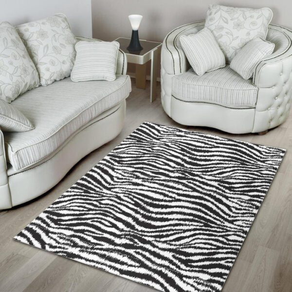 White Tiger Pattern Print Sillvela Area Rug