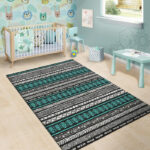 White and Turquoise Tribal Navajo Hand Drawn Sillvela Area Rug
