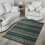 White and Turquoise Tribal Navajo Hand Drawn Sillvela Area Rug