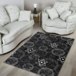 Wiccan Witch Pagan Pattern Print Sillvela Area Rug