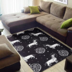 Wiener Dog Dachshund Astronaut Pattern Print Sillvela Area Rug